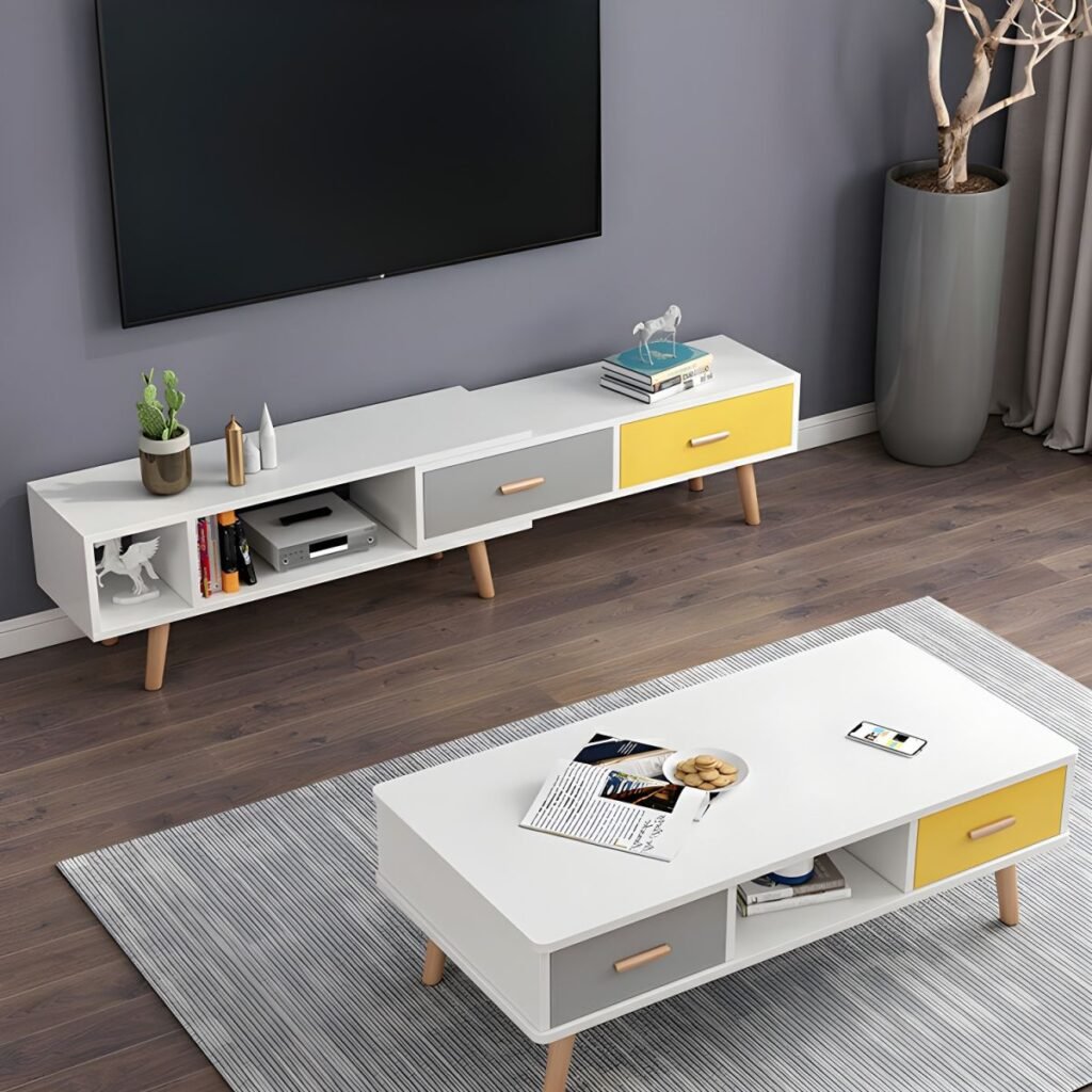 1200x12002 177 Multi Color Block TV Stand | Bold 125" Unit