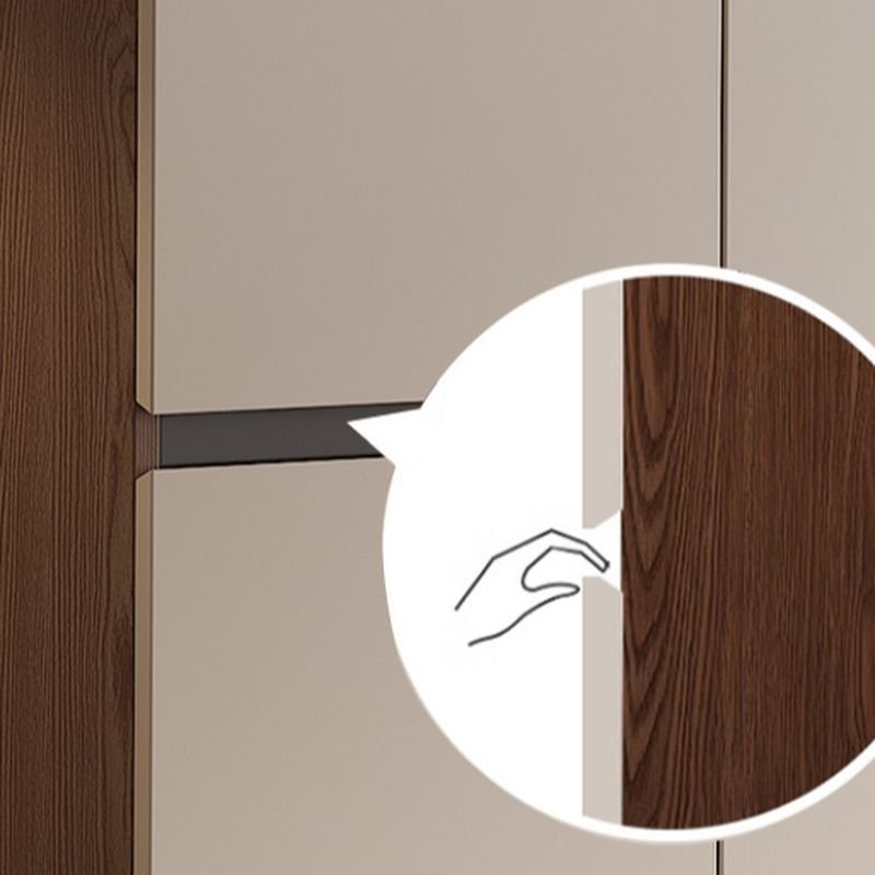 Refined Grey and Wood Wardrobe with Integrated LED Lighting - Grand 94.5" Tall ENF Eco-Friendly Armoire - Image 4