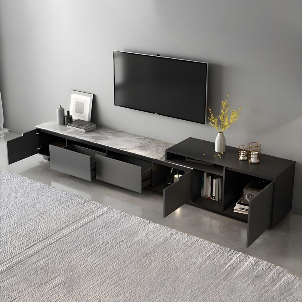 1200x12003 137 Extra Long Two Tone TV Stand with 4 Drawers, Stunning 114 inch Modern Media Console for Spacious Living Rooms