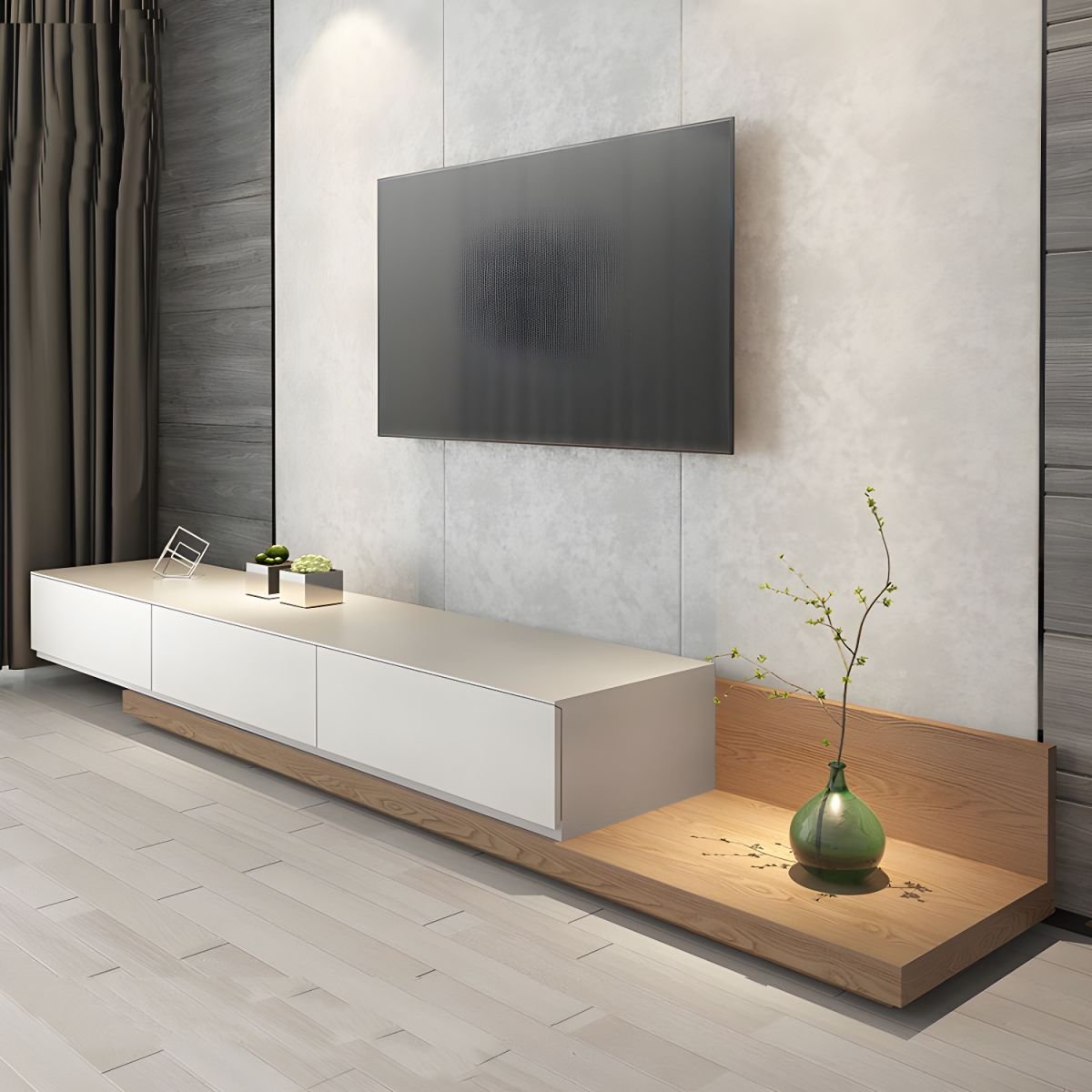 Ink Contemporary Lumber TV Stand with Multiple Drawer Options (6/4/3 Drawers) - Image 4