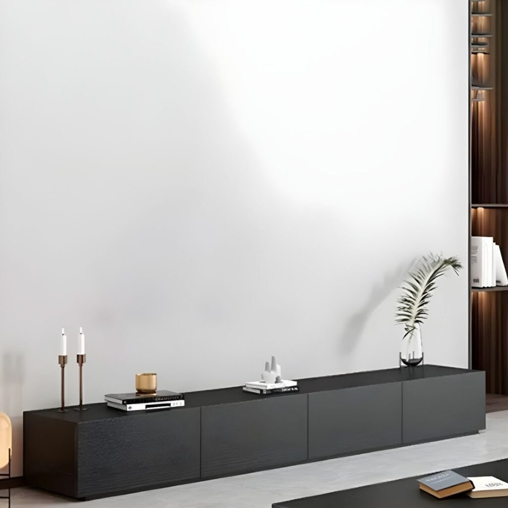 1200x12003 163 Black Wood Grain TV Console | Stunning 94" Unit