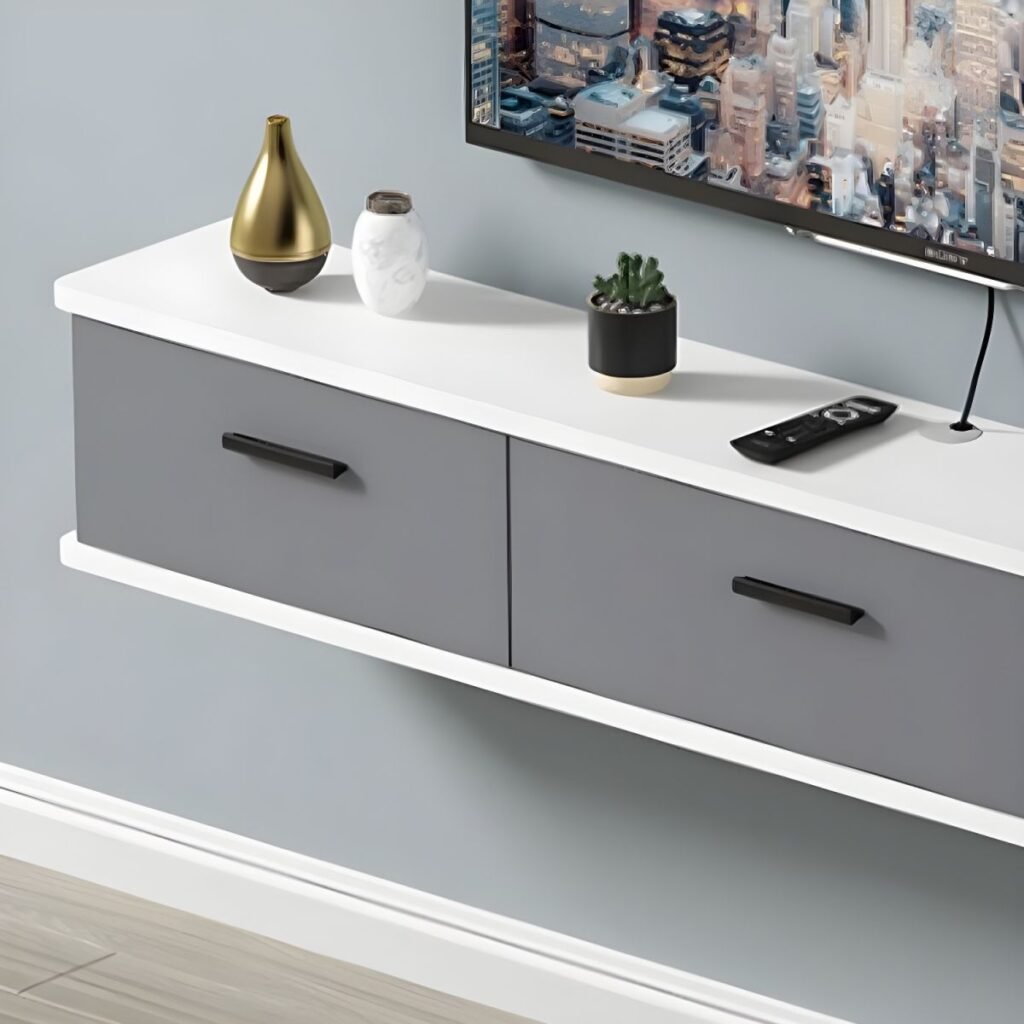 1200x12003 165 Floating Grey Media Console | Stunning Airy Unit