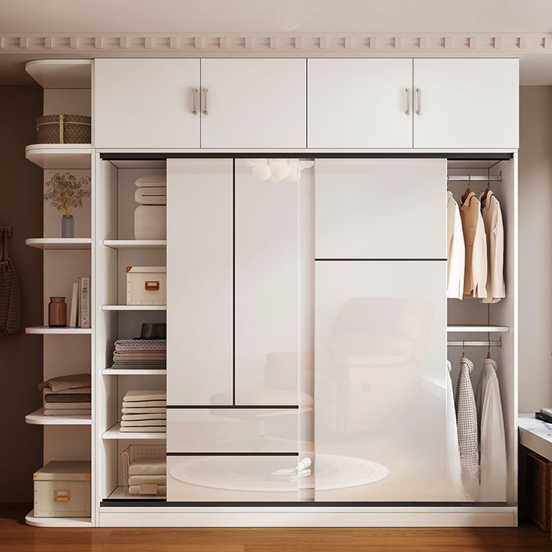 Sepia Modish Manufactured Wood Armoire Cabinet with Soft Close Door, Interior Shelves, and Clothing Rod - Image 4