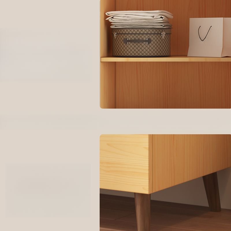 Simple Oak Wood Wardrobe with Soft Close Door, Interior Shelves, and Hanging Rod - Image 5