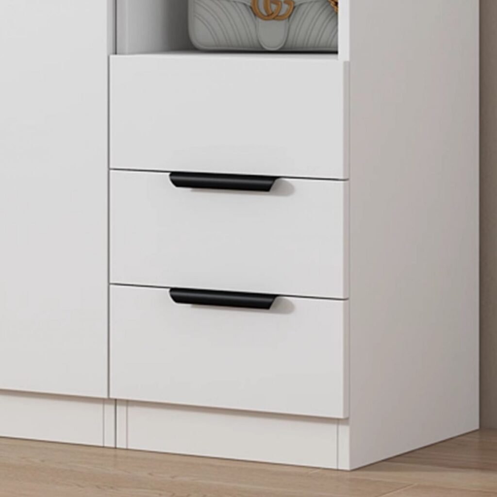 1200x12003 62 86.5-inch Modern White Wardrobe: A Stunning Full-Length Bedroom Closet with Silent Soft-Close Hinges
