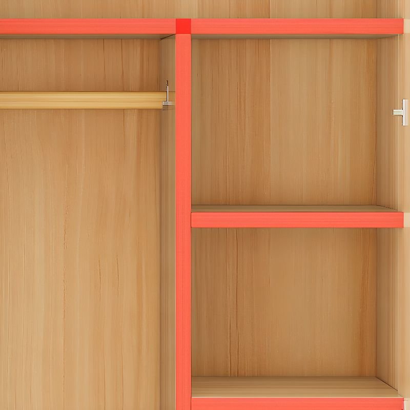Simple Composite Wood Self-supporting Wardrobe with Soft Close Door, Interior Shelves, and Hanging Rod - Image 5