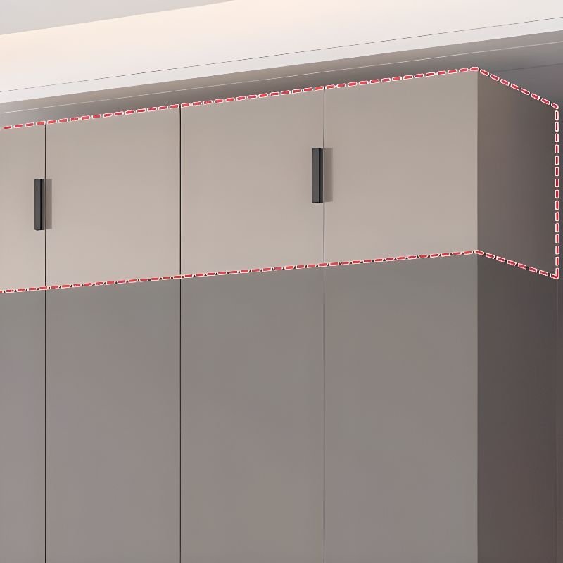 Tan Modish Manufactured Wood Armoire Cabinet with Soft Close Door, Interior Shelves, and Clothing Rod - Image 4