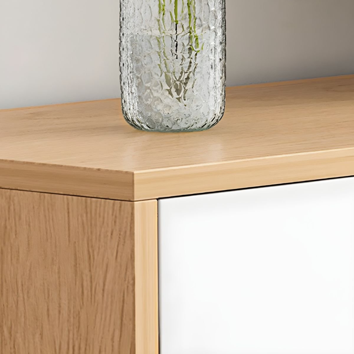 Modern Simple Style Lumber TV Stand with Shelf, 3 Cabinets, and Uncovered Storage - Image 5