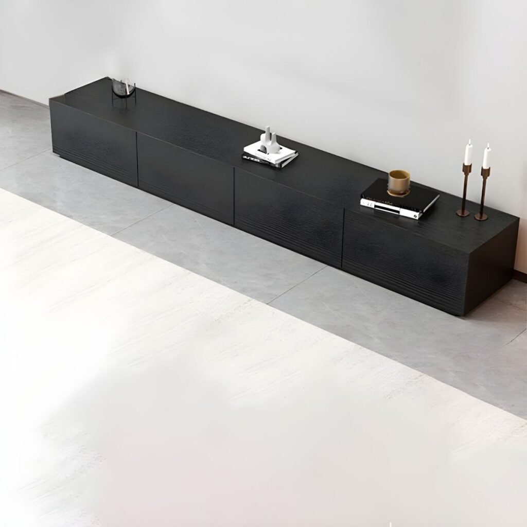 1200x12004 156 Black Wood Grain TV Console | Stunning 94" Unit