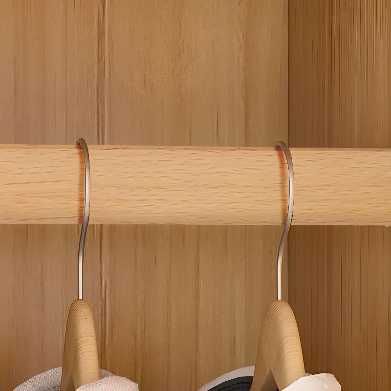 Simplistic Timber Wardrobe with Interior Shelves, Clothing Rod, and Slipping Mechanism - Image 6