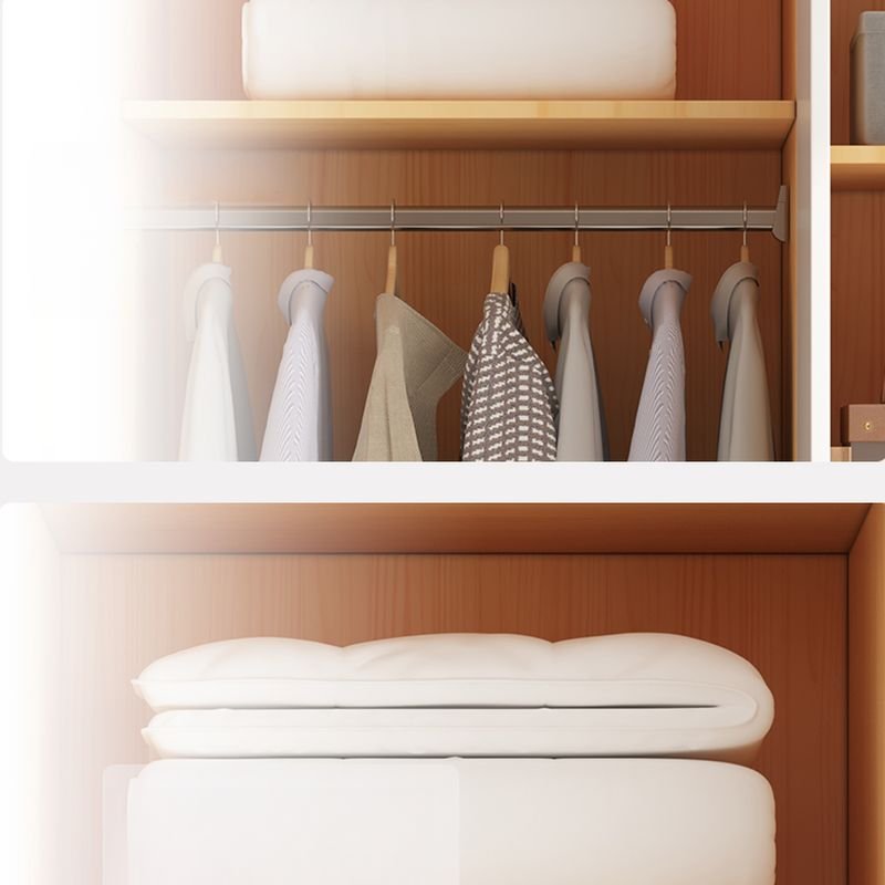 Simple Oak Wood Wardrobe with Soft Close Door, Interior Shelves, and Hanging Rod - Image 6