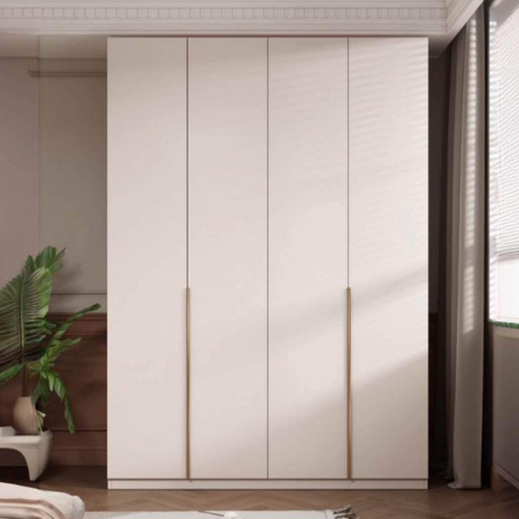 1200x12004 72 Elegant Warm White Armoire with Hidden Drawers, 90.5" Tall Luxury Wardrobe featuring Smart LED Lighting & E0 Eco-Friendly Construction