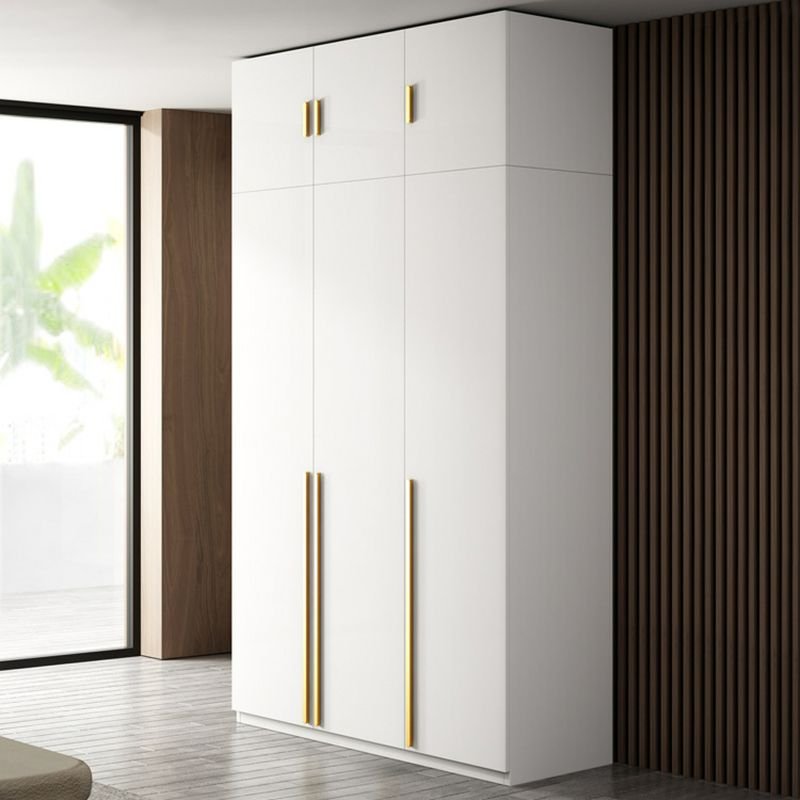Elegant Full-Wall White Armoire with 101.5" Floor-to-Ceiling Height and Integrated Side Drawers for a Divine Bedroom - Image 5
