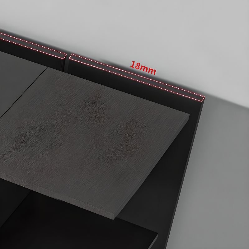 Gray Minimalist Laminate Cabinet Armoire with Soft Close Drawer, Soft Close Glass Door, Interior Shelves, and Clothing Rod - Image 7