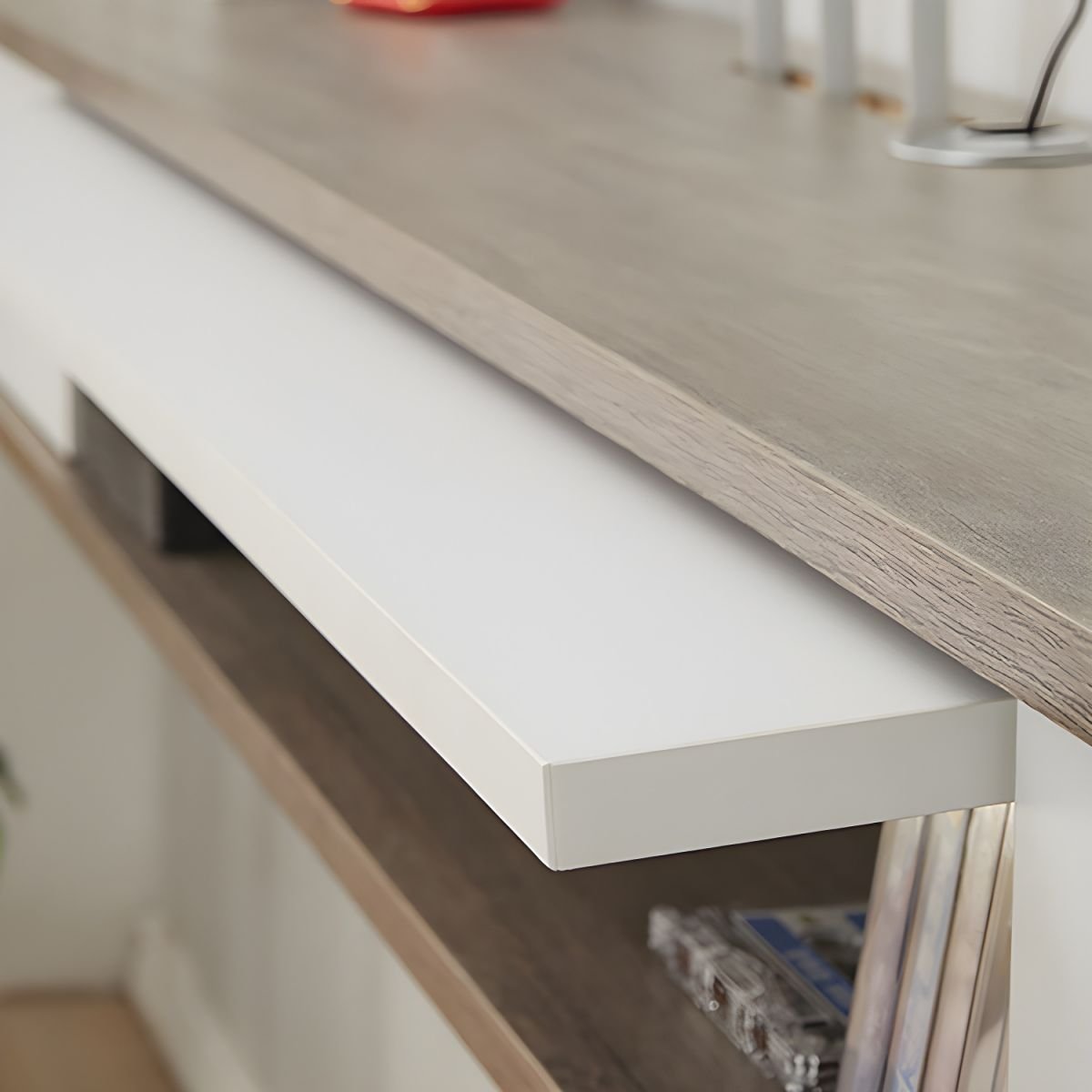 Modern Wall-Mounted White TV Media Console with Cable Management and 2-Drawer - Image 6