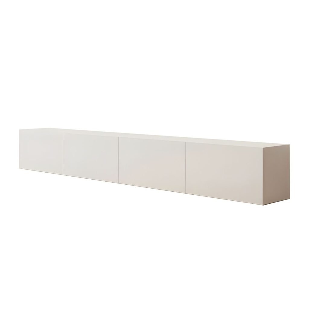 1200x12005 138 Ultra Slim White TV Console, Captivating 71 inch Low Profile Media Base with 4 Drawers for Clean Living