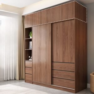 Premium Oak Sliding Wardrobe with Double-Layer Sliders – Majestic 82.5″ to 101.5″ Full-Timber System in 19 Styles