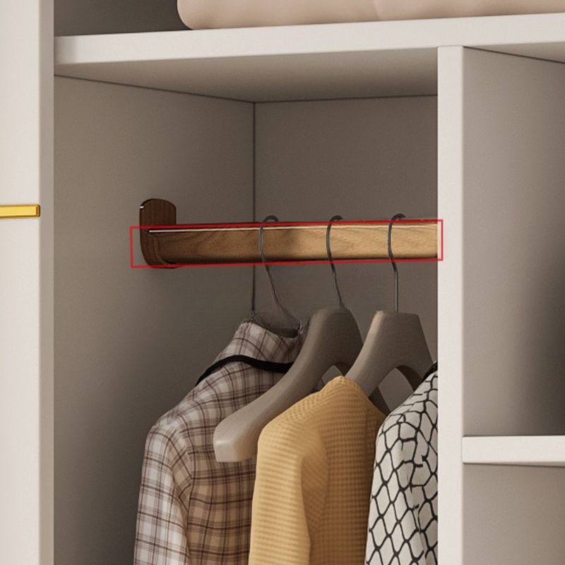 Graceful White Sliding Door Armoire with Top Cupboards - Premium 71" to 86.5" Modular Wardrobe in 28 Versatile Configurations - Image 6