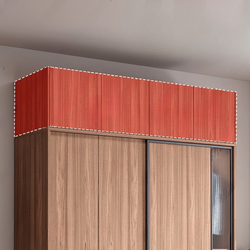 Minimalist Manufactured Wood Wardrobe Closet with Interior Shelves and Clothing Rod - Image 6
