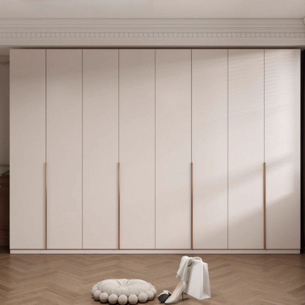 1200x12005 65 Elegant Warm White Armoire with Hidden Drawers, 90.5" Tall Luxury Wardrobe featuring Smart LED Lighting & E0 Eco-Friendly Construction