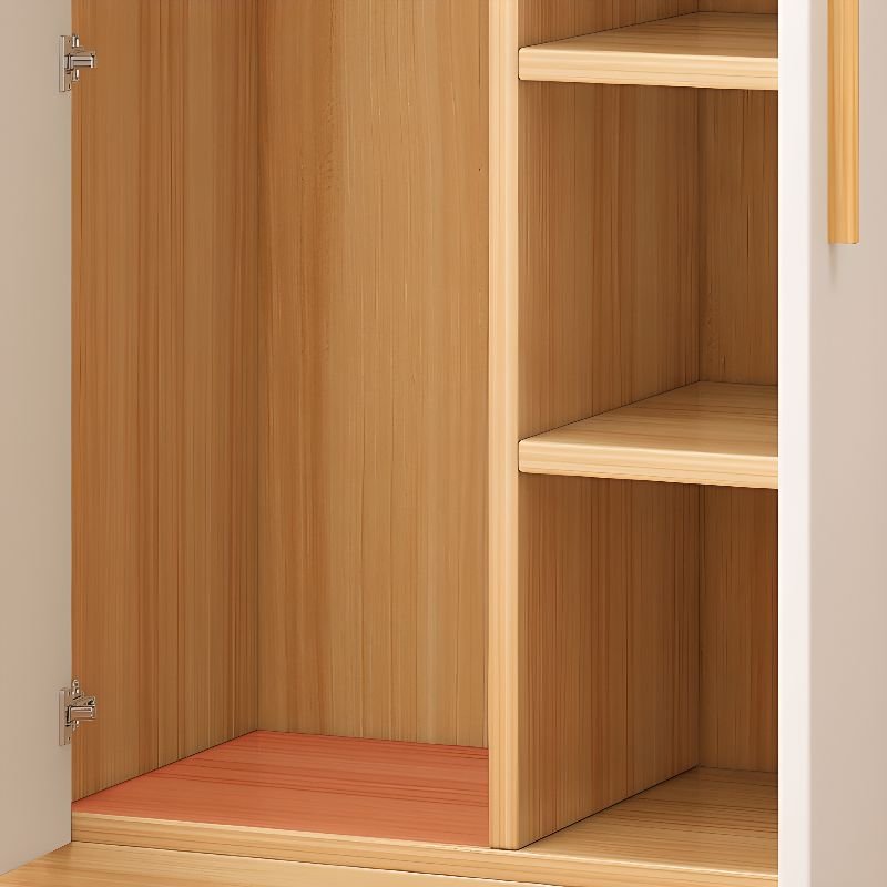 Simple Composite Wood Self-supporting Wardrobe with Soft Close Door, Interior Shelves, and Hanging Rod - Image 7