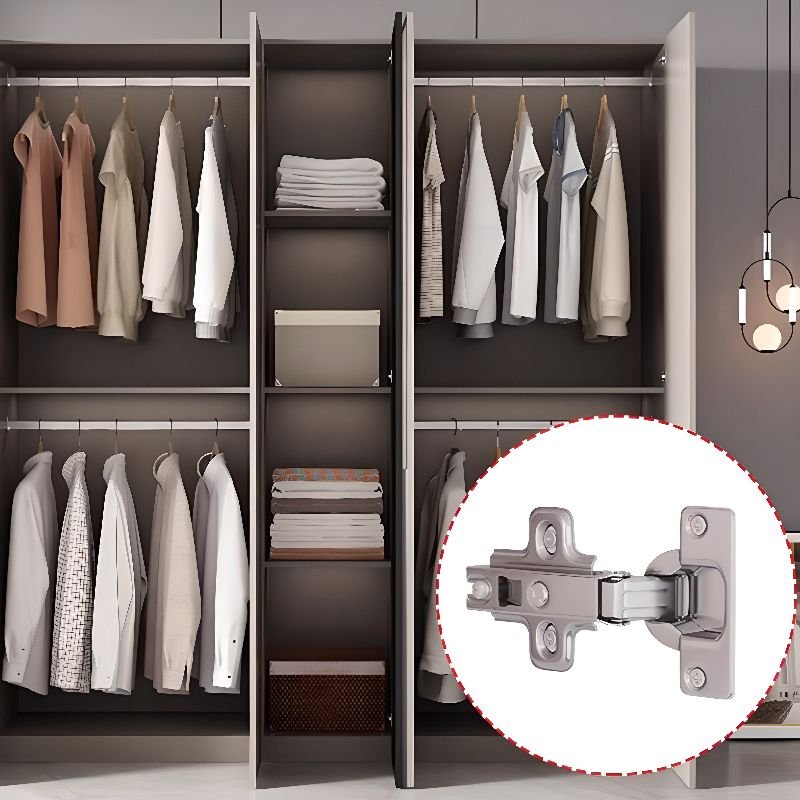 Tan Modish Manufactured Wood Armoire Cabinet with Soft Close Door, Interior Shelves, and Clothing Rod - Image 6