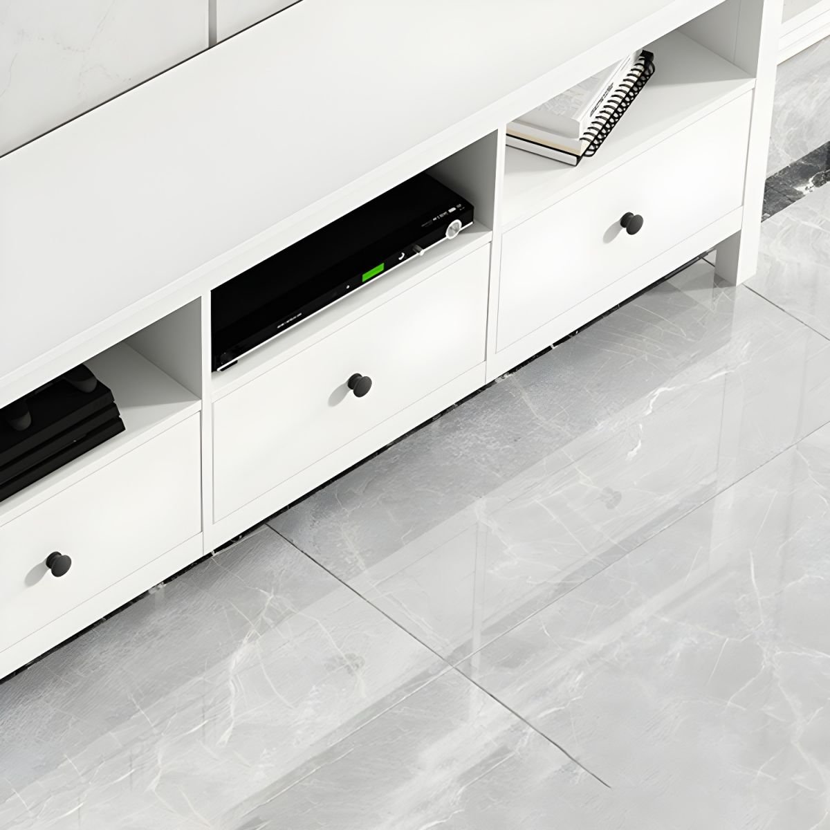 Modern Simple Style Reclaimed Wood TV Stand with Shelf, Drawers, Storage Cabinet, and Open-air Storage - Image 6