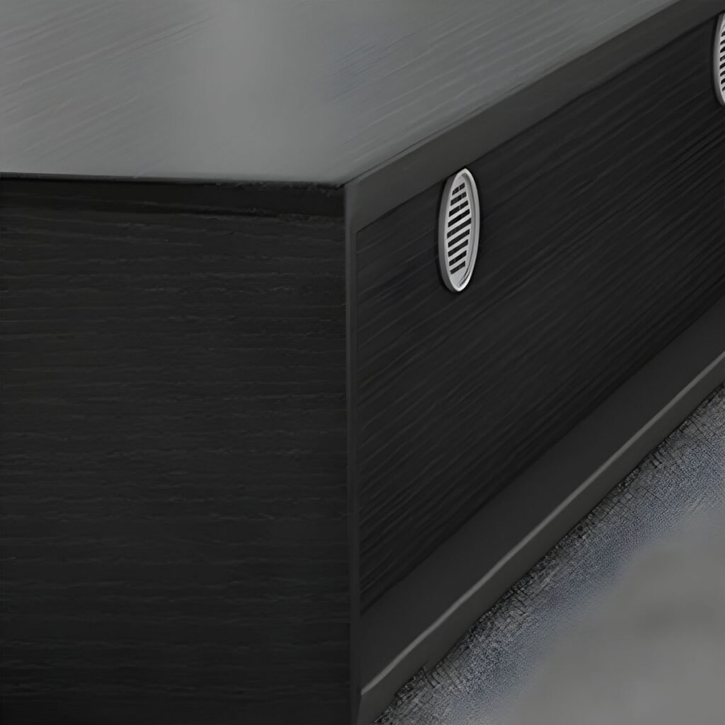 1200x12006 127 Low Profile Black Wood Console | Sleek Stand