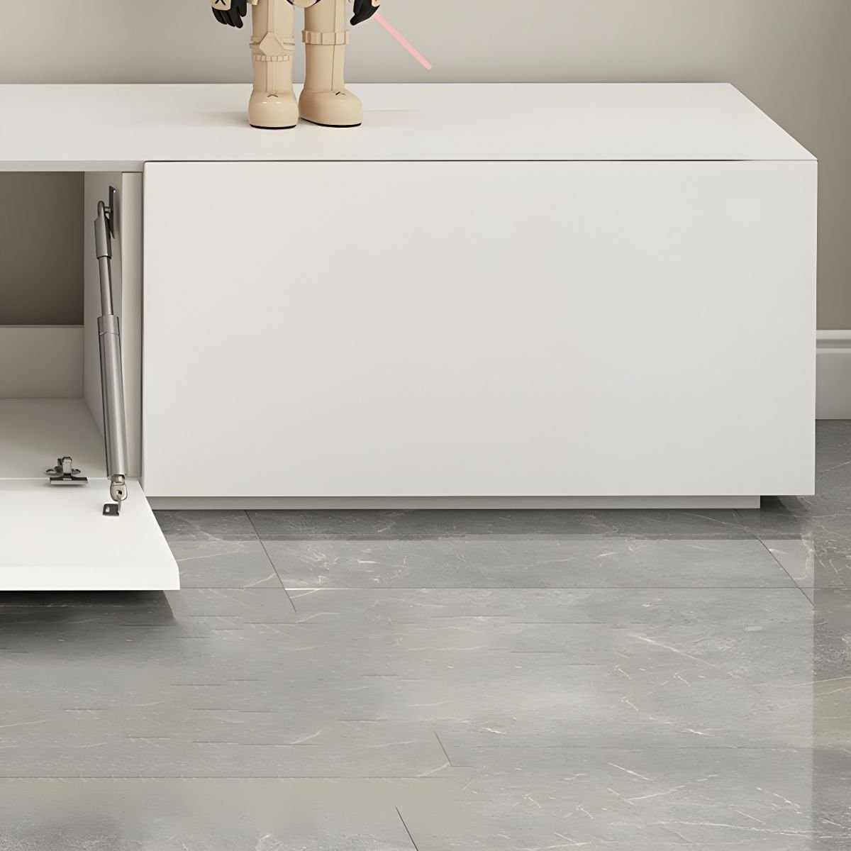 Modish White Wood TV Stand in Composite Wood with Cabinet Storage, 3 Drawers/4-Drawer/2 Drawers and Cable Management - Image 5