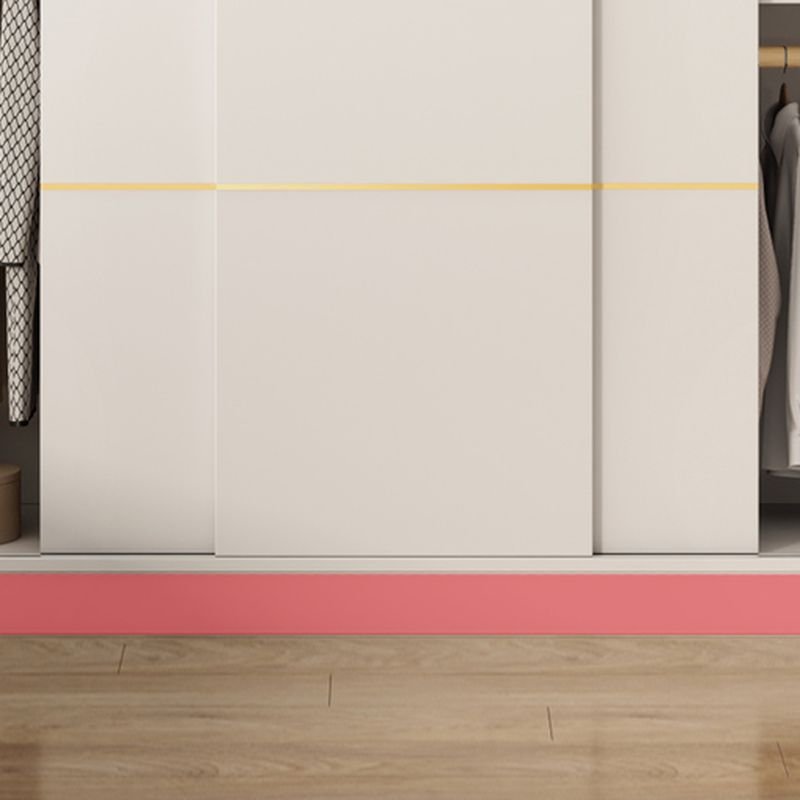 Graceful White Sliding Door Armoire with Top Cupboards - Premium 71" to 86.5" Modular Wardrobe in 28 Versatile Configurations - Image 7