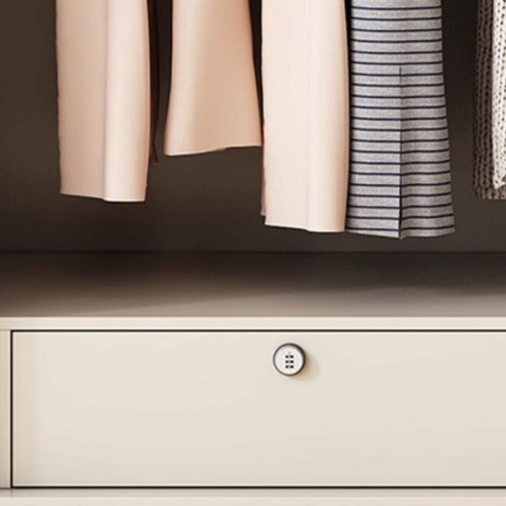 1200x12006 54 Elegant Warm White Armoire with Hidden Drawers, 90.5" Tall Luxury Wardrobe featuring Smart LED Lighting & E0 Eco-Friendly Construction
