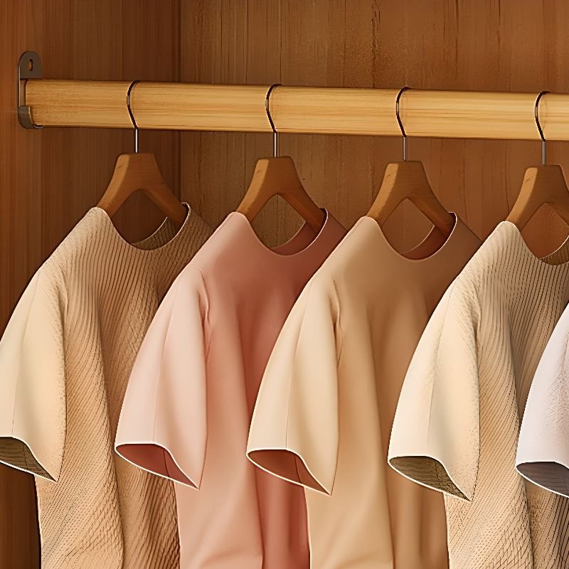 Simple Composite Wood Self-supporting Wardrobe with Soft Close Door, Interior Shelves, and Hanging Rod - Image 8