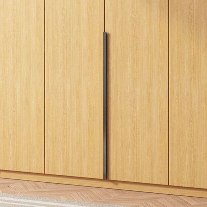Exquisite Natural Wood Grain Wardrobe with Integrated Side Cabinet - Premium 90.5" Tall ENF Eco-Friendly Armoire - Image 7