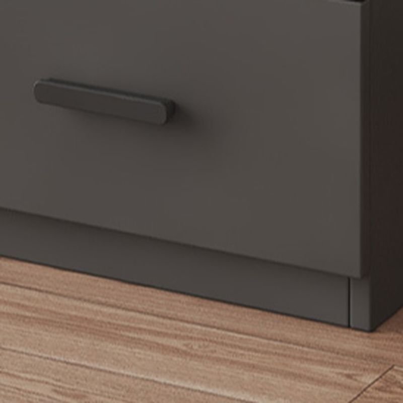 Storm Gray Minimalist Laminate Wardrobe Armoire with Compartments, Interior Shelves, 3 Soft Close Drawer and 8 Doors, and Clothing Rod - Image 7