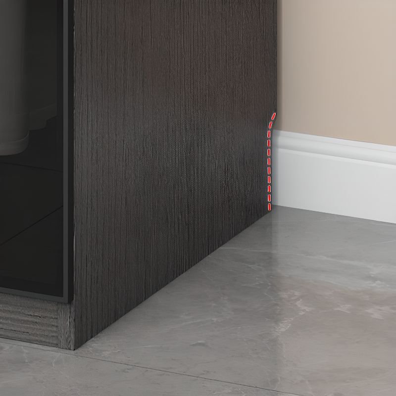 Gray Minimalist Laminate Cabinet Armoire with Soft Close Drawer, Soft Close Glass Door, Interior Shelves, and Clothing Rod - Image 8