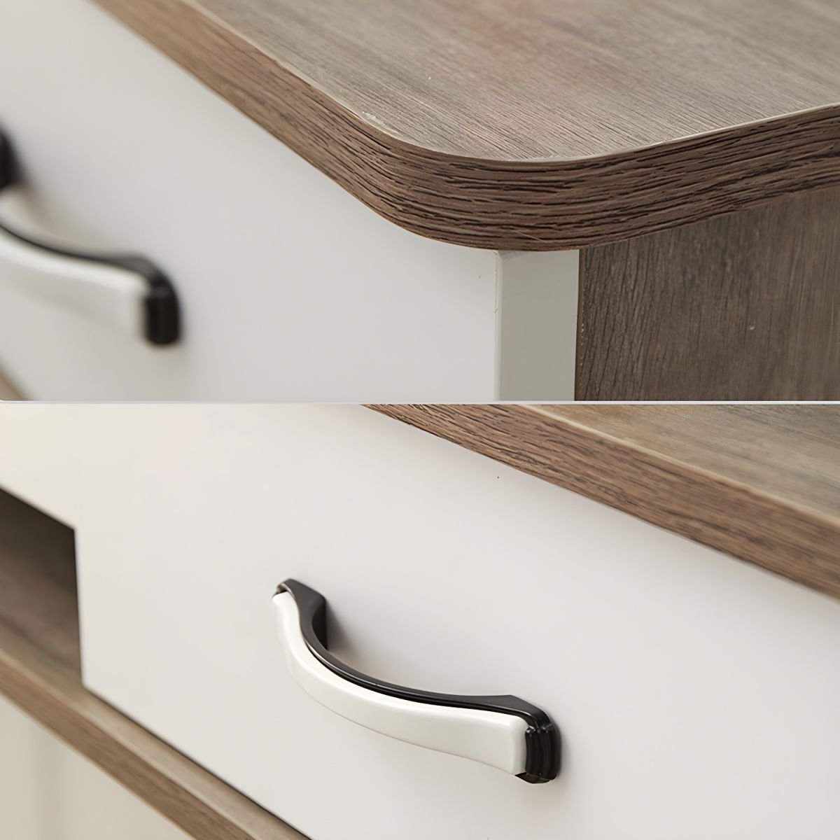 Modern Wall-Mounted White TV Media Console with Cable Management and 2-Drawer - Image 7