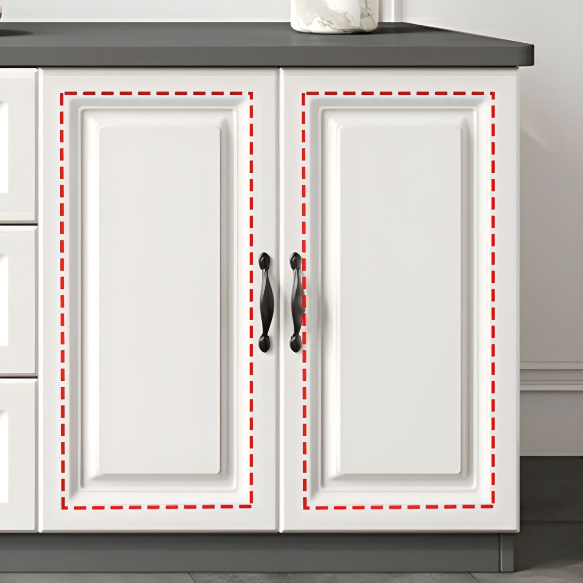 Modern Simple Style Timber Rectangle TV Stand with 2 Cabinets and Visible Storage - Image 7