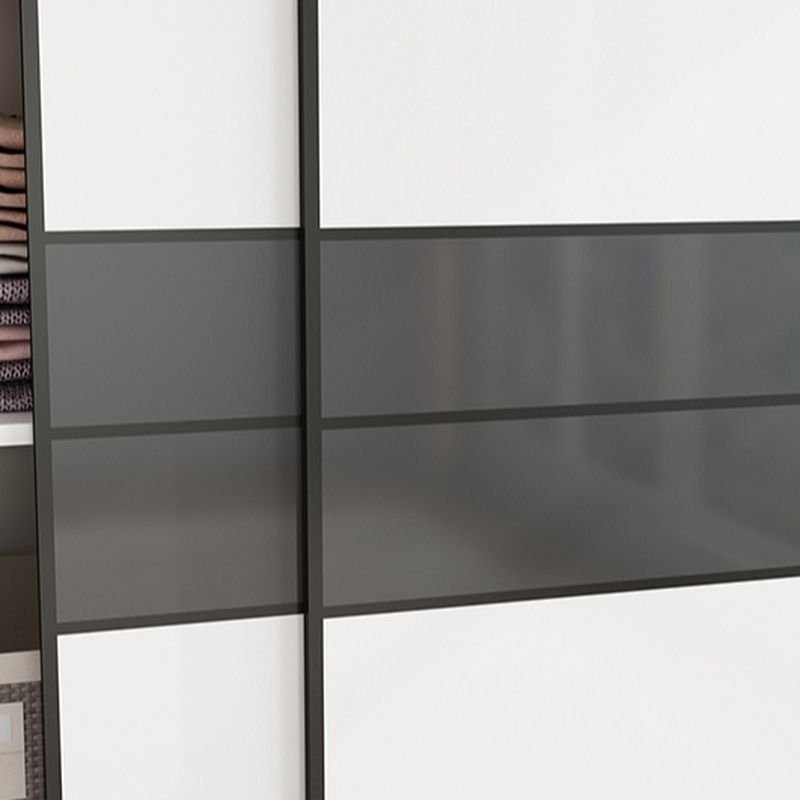 White Modish Wooden Armoire Cabinet with Soft Close Drawer, Soft Close Door, Interior Shelves, and Clothing Rod - Image 9