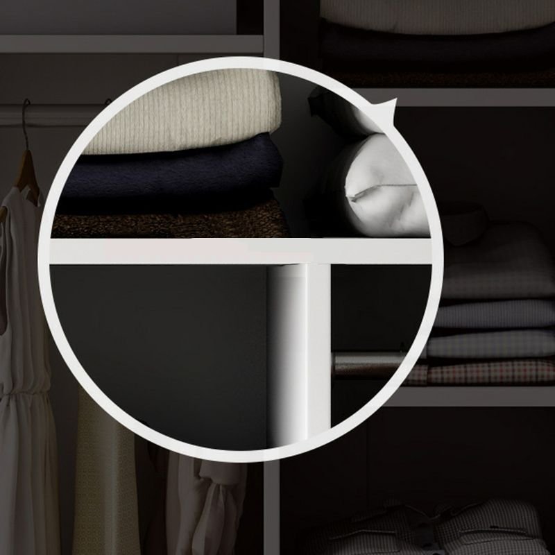 Elegant Full-Wall White Armoire with 101.5" Floor-to-Ceiling Height and Integrated Side Drawers for a Divine Bedroom - Image 8