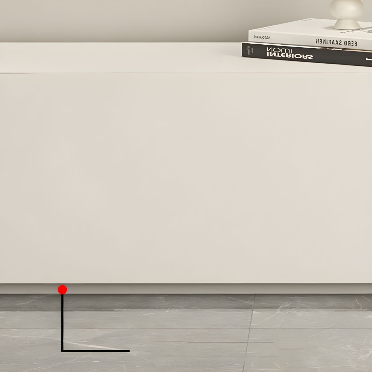 White Art Deco Wooden TV Stand with 2 Drawers and 2 Cabinets - Image 9