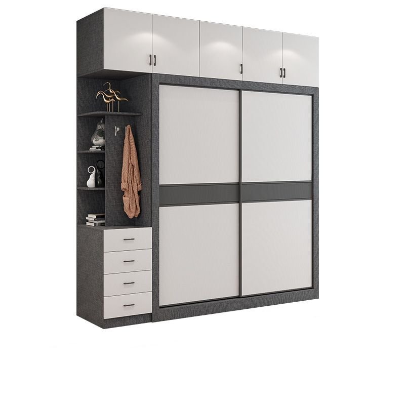 White Modish Manufactured Wood Independent Armoire Cabinet with Soft Close Drawer, Soft Close Door, and Interior Shelves - Image 7