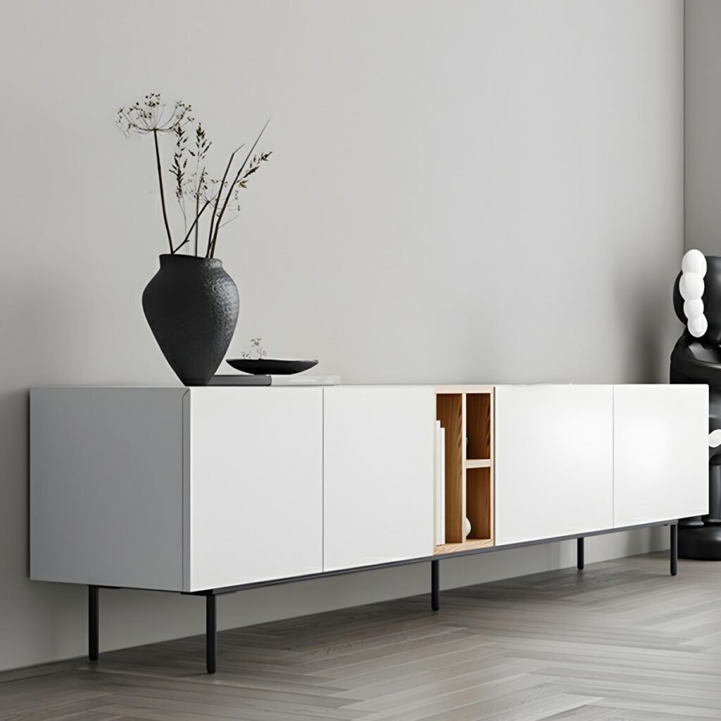 1200x12009 60 Sleek Khaki Media Console | Airy 94" Base