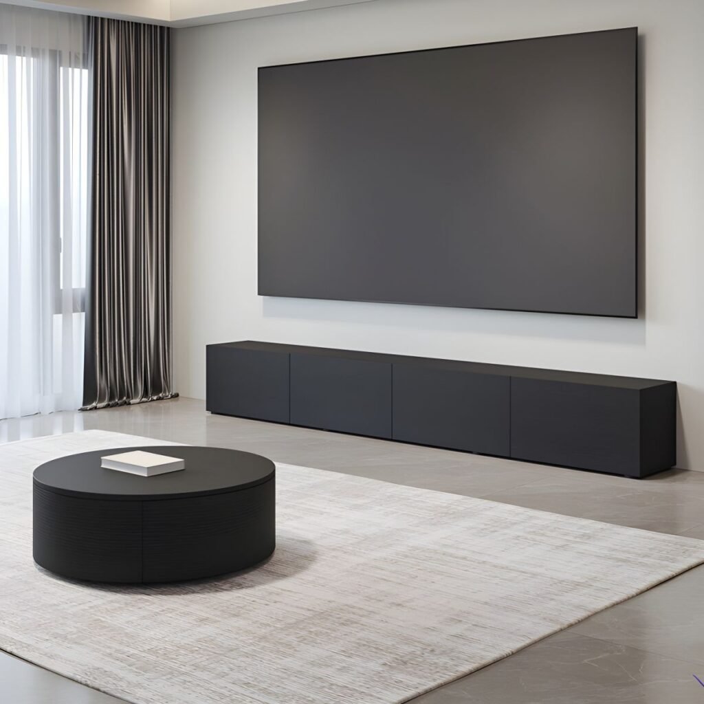 1200x12001 16 Black Oak Texture TV Console | Stunning 71" Unit