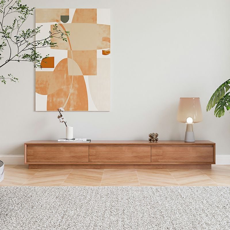 Contemporary Wood Veneer TV Stand with Multiple Drawers and Cable Management - Image 2