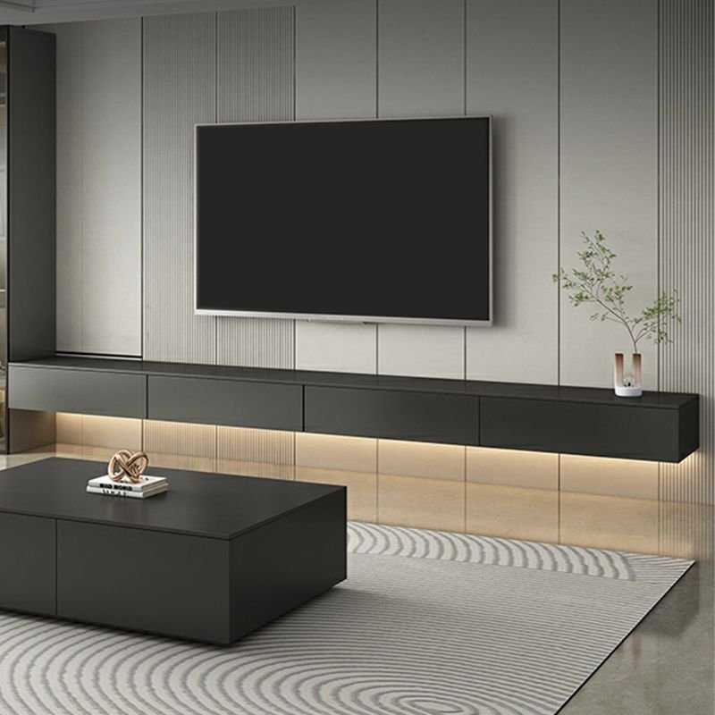 Amazing Deco Midnight Black Wood Rectangular TV Stand with 3 Drawers for Drawing Room Console - Image 4