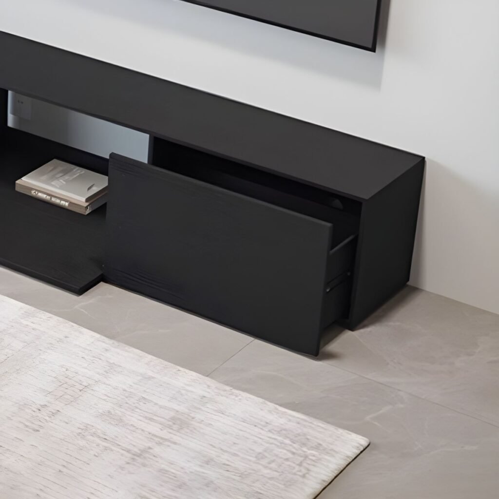 1200x12008 16 Black Oak Texture TV Console | Stunning 71" Unit
