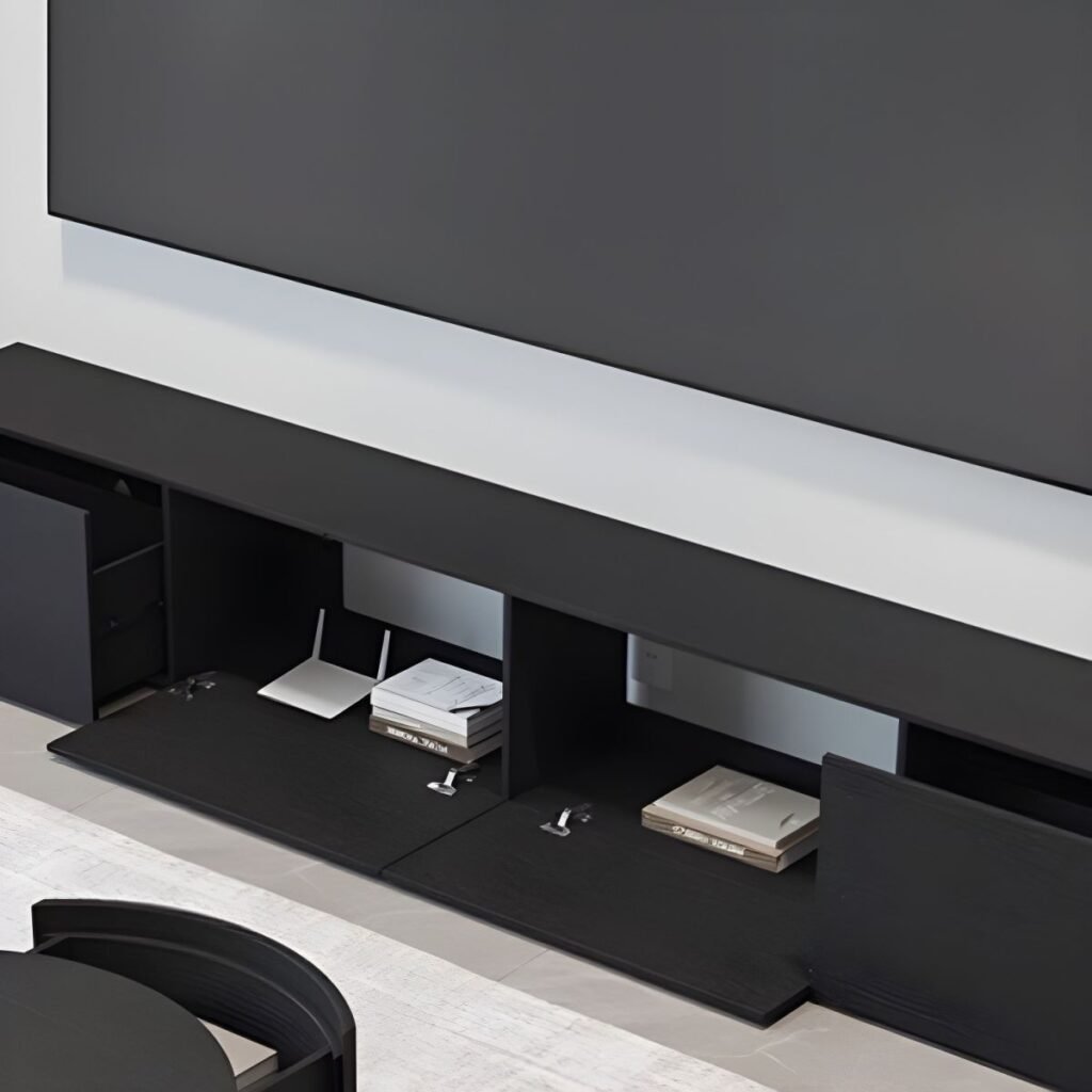1200x12009 11 Black Oak Texture TV Console | Stunning 71" Unit