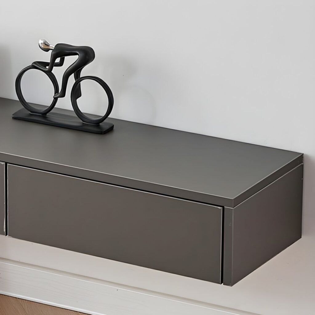 1200x12009 13 Extra Long Grey Floating TV Unit, Stunning 118 inch Modern Media Console with 5 Drawers for Luxury Homes