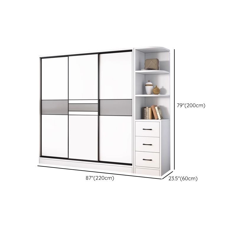 Eco-Friendly E0 Wooden Furniture layout highlighting the 79" and 94.5" height configurations of the Two-Tone Bedroom Armoire.