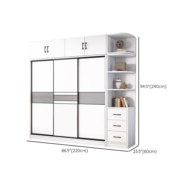Eco-Friendly E0 Wooden Furniture layout highlighting the 79" and 94.5" height configurations of the Two-Tone Bedroom Armoire.